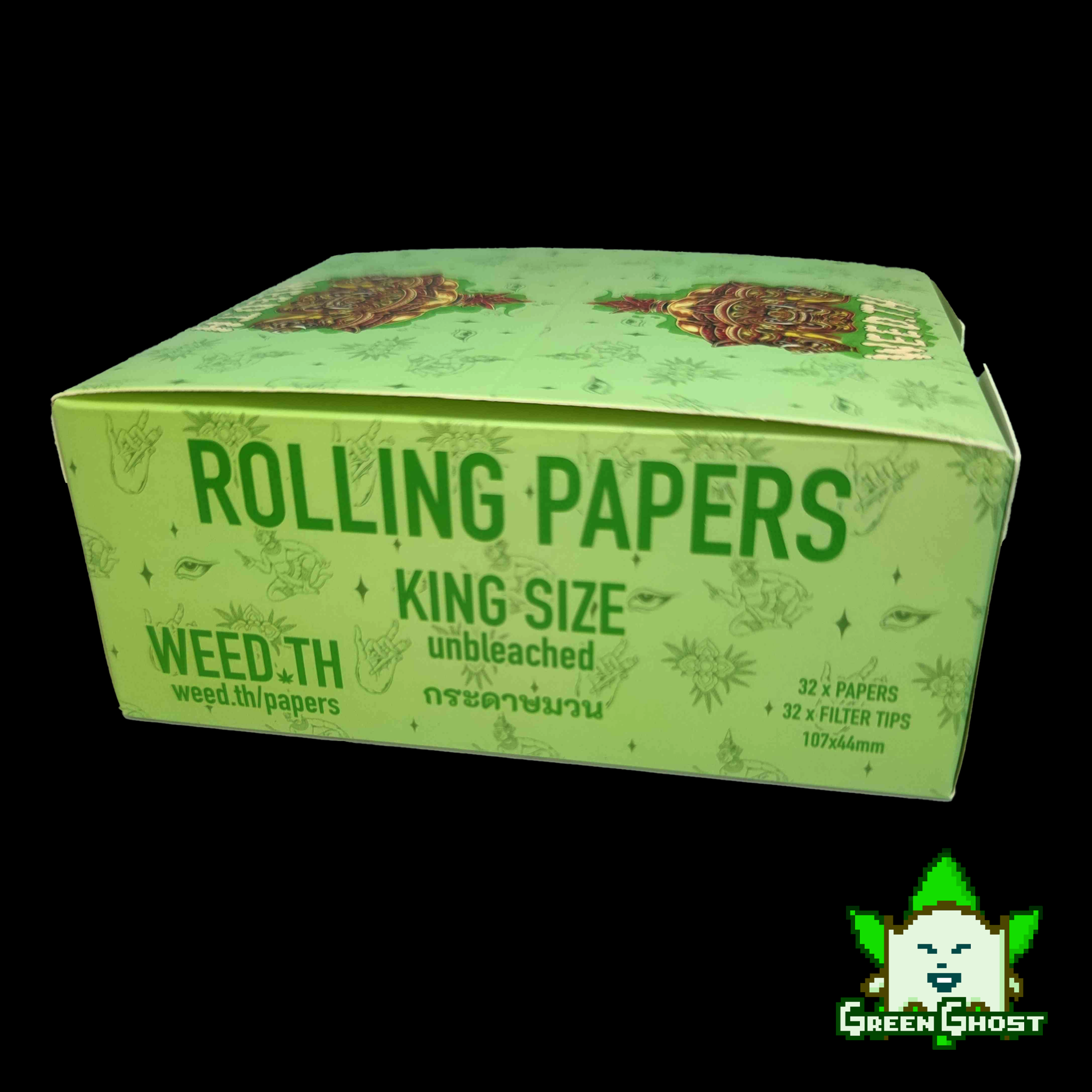 Green Ghost 🌿👻 Degen Weed Shop WEED.TH Rolling Paper + Tips